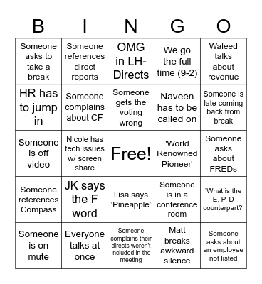 EPD Calibration Bingo Card