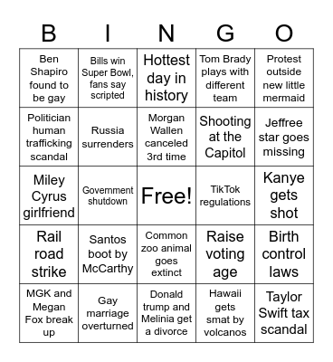 Bingo of doom 2023 Bingo Card