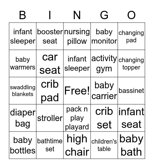Baby Gift Bingo! Bingo Card