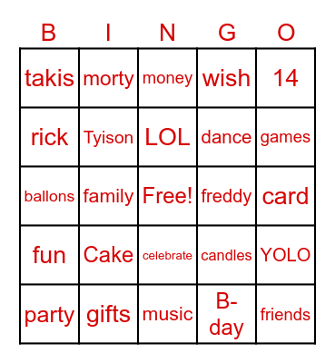 Bingo Card