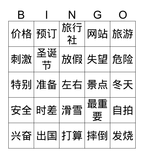 GR.5 INT. II Q2 Bingo Card
