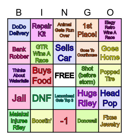 Malakai Bingo Card