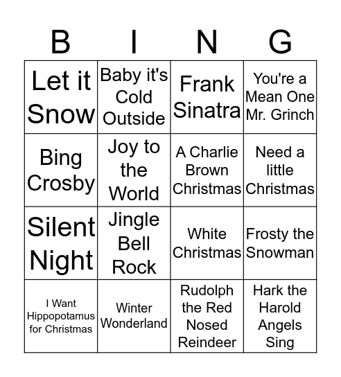 Christmas Bingo Card