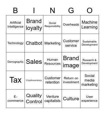 Business Bingo Card