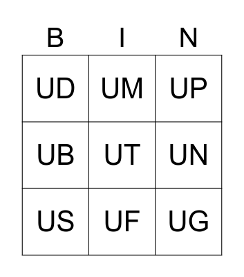 BINGO, PRIVATE CLASS Bingo Card