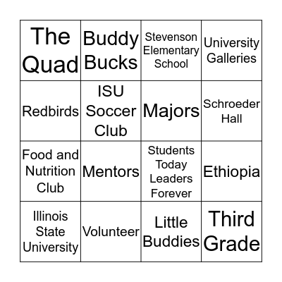 College Mentors For Kids  Bingo Card