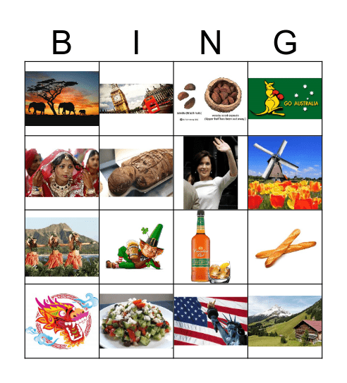 Around the World Bingo Card