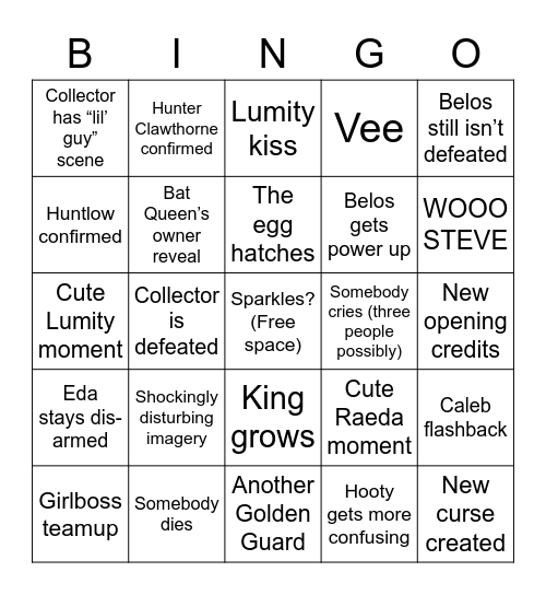 For the Future Bingo Card