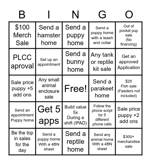 Paw-some Prizes Bingo Card