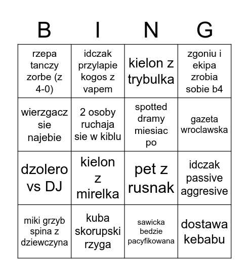 studniowka Bingo Card