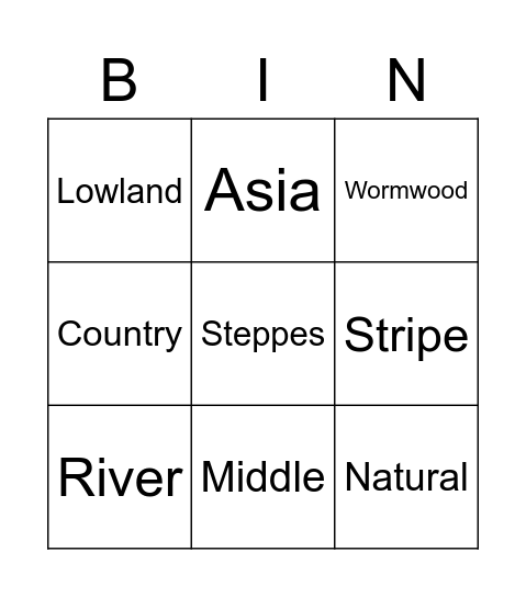 Kazakhstan Bingo Card