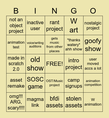 SOSC BINGO Card