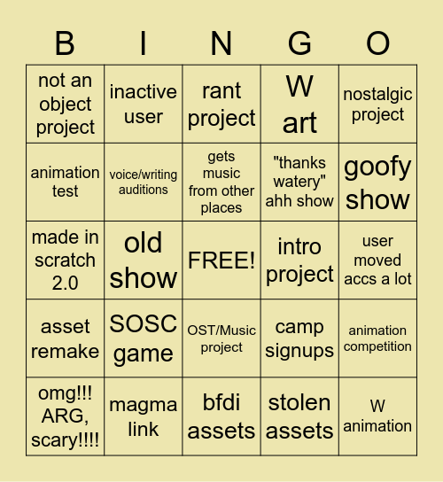 SOSC BINGO Card