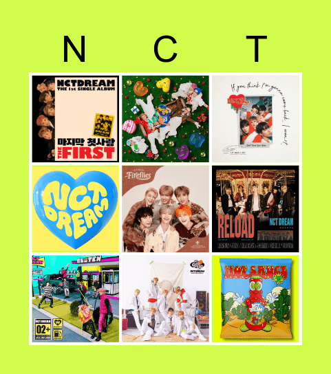 My Dream Date Bingo Card