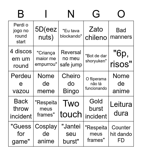 Cheiro do Bingo Card