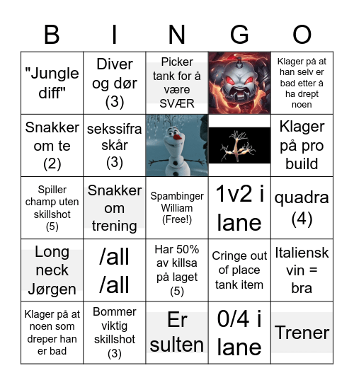 Jørgen Bingogo Bingo Card