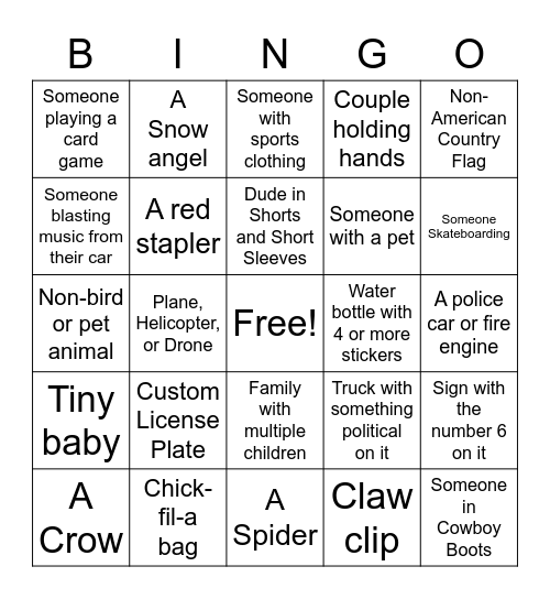Sacnegr Hunt 2.0 Bingo Card