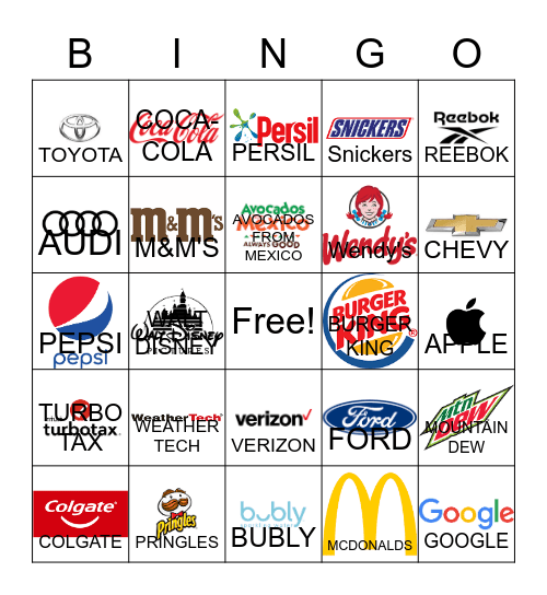 Commercial  Bingo Card