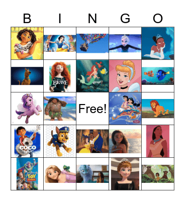 Disney Music Bingo Card