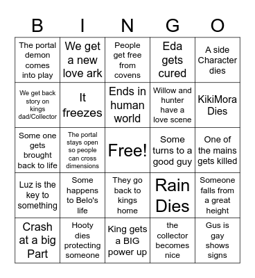 Owl house ending Bingo Card