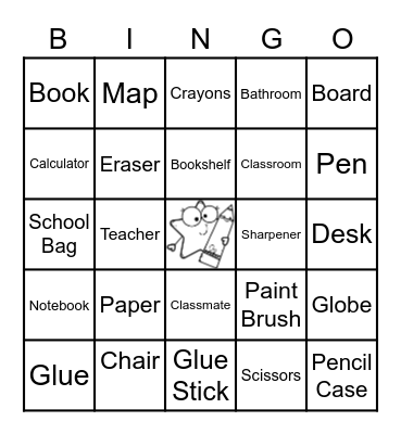 School Vocabulary Bingo Card