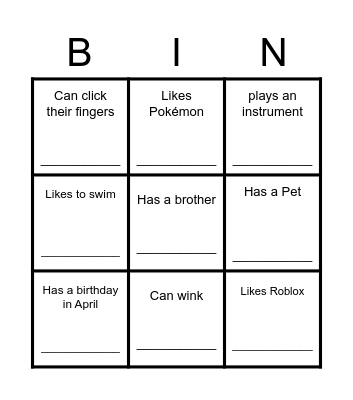 Find Someone Who Bingo Card