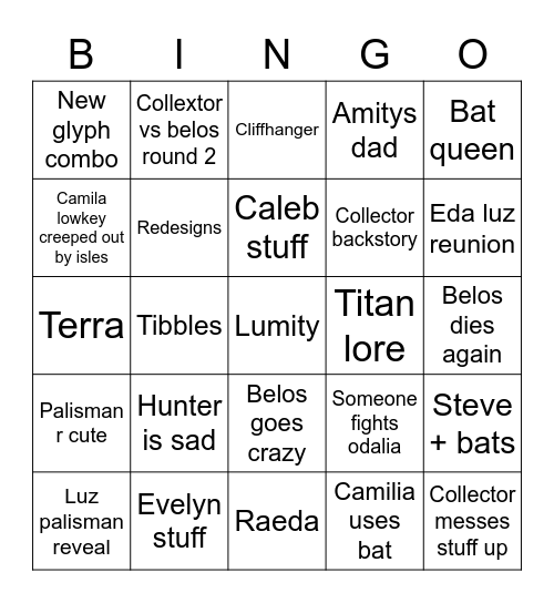 For the Future Bingo Card