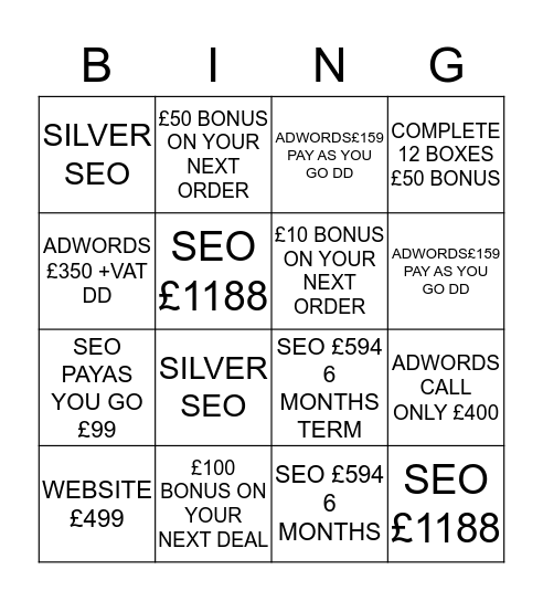 BINGO JACK MORTER Bingo Card