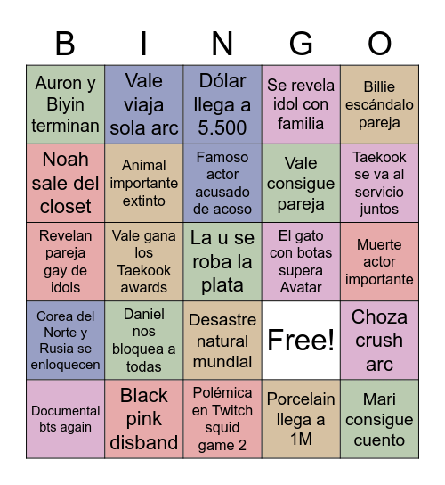 VAL BINGO Card