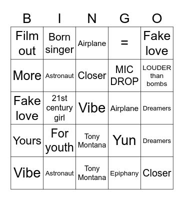 btsgoldenboys Bingo Card