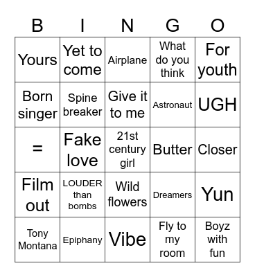 btsgoldenboys Bingo Card