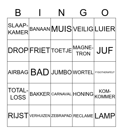 LEXICON Bingo Card