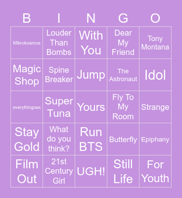 @mono_track3 Bingo Card