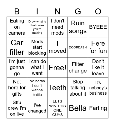 Natalia Bingo Card