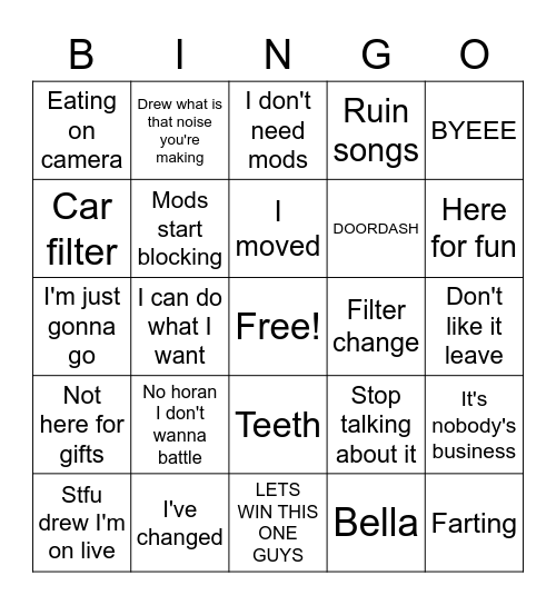 Natalia Bingo Card