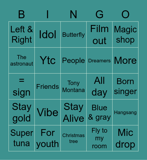 @2014_Anushka Bingo Card