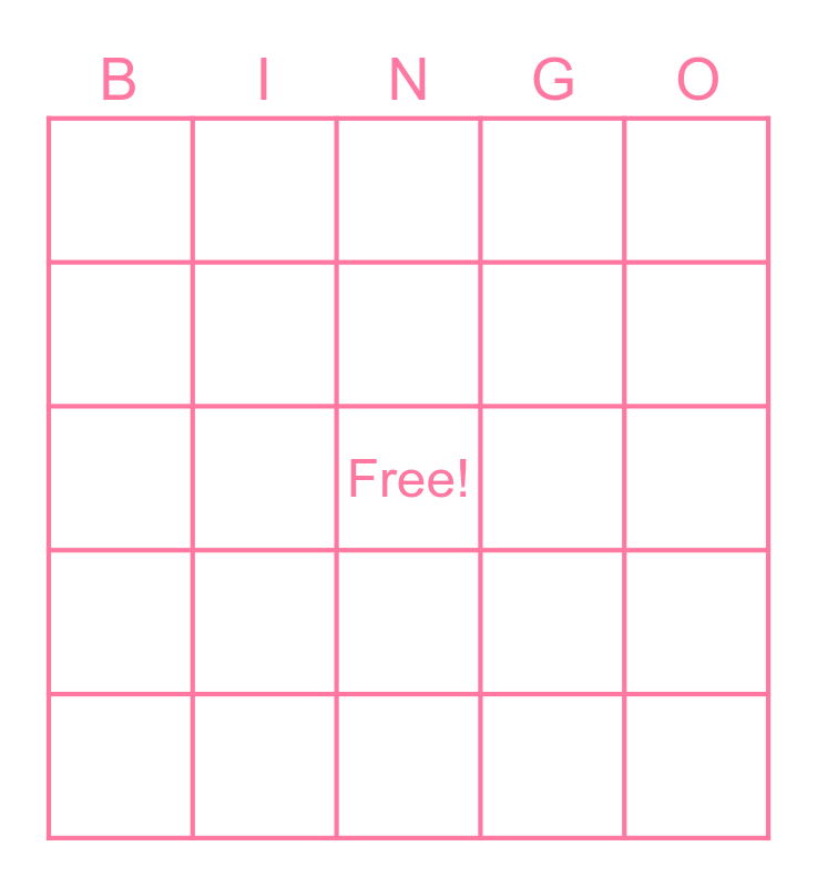 Past Form of Verbs Bingo Card