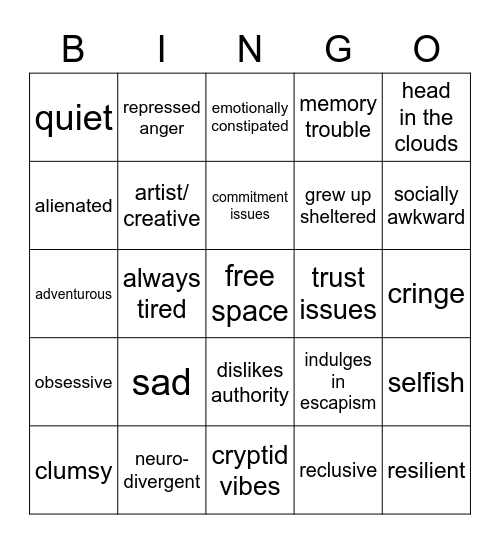 kinnie bingo Card