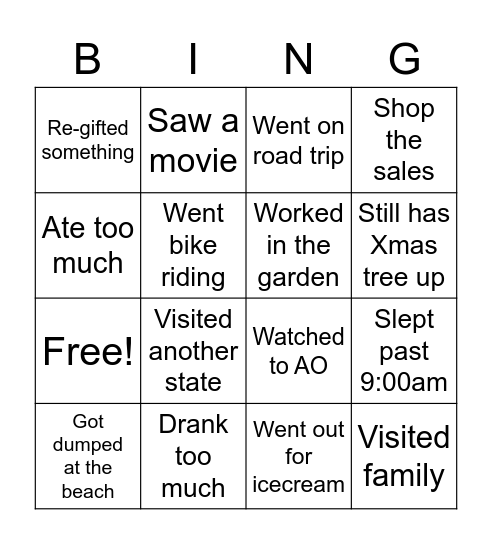 ILC Team - Bingo Card