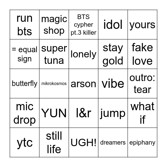 @Veronic17928864 Bingo Card