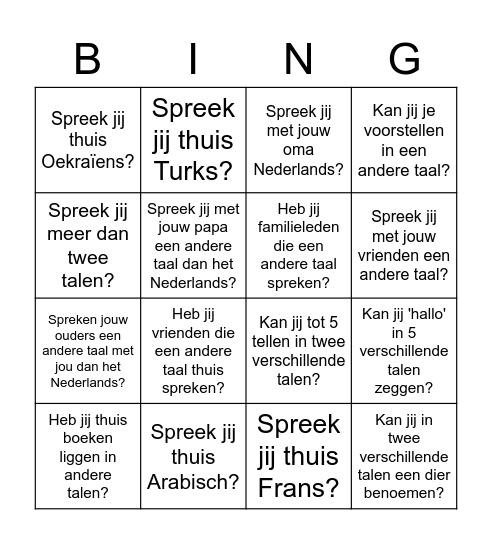 Talenbingo Card