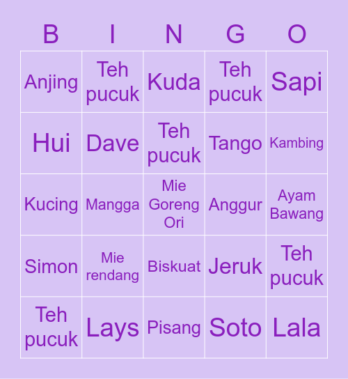 Hui’s Bingo Card