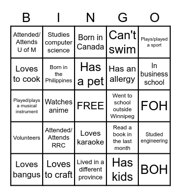 Tito Boy's Bingo! Bingo Card