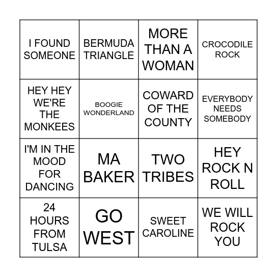 THE END GAME Bingo Card