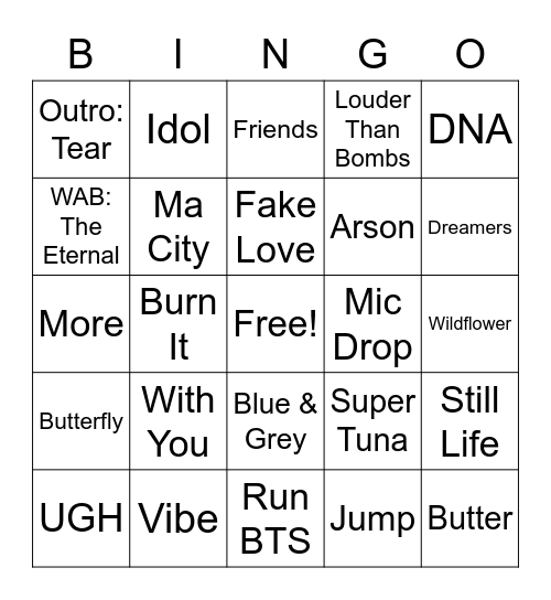 @jimsuji card for fatima⁷ bingo Card