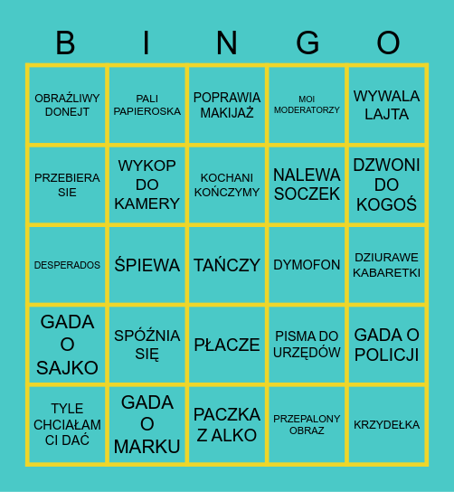 ZRUB MI Bingo Card
