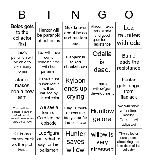 For the Future Bingo Card