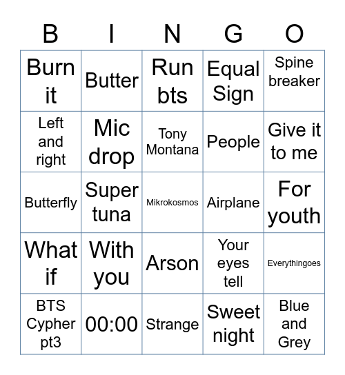 @trendseok Bingo Card