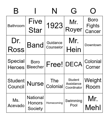 Boro Bingo Card