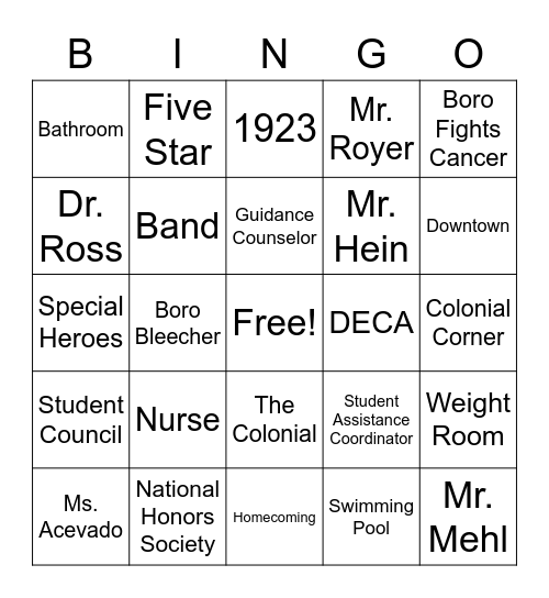 Boro Bingo Card